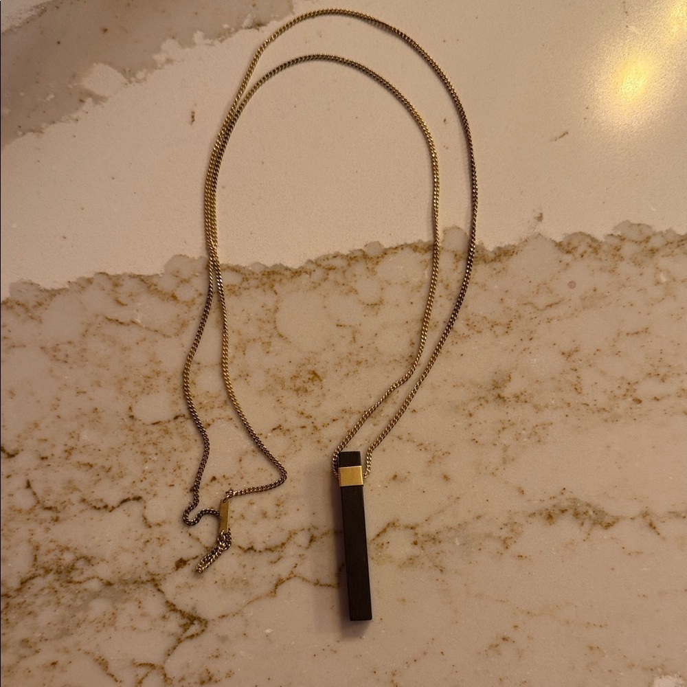 Gold and Black Pendant Necklace
